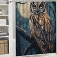 thumbnail image 6 of BCIIG Owl Moon Fantasy Bathroom Decor Set with Hooks 100% Polyester Elegant Chic Modern Shower Curtain 60"x72, 6 of 7