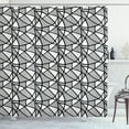 thumbnail image 1 of Ambesonne Black White Shower Curtain, Thick Thin Lines Tile, 69"Wx75"L, Black and White, 1 of 3