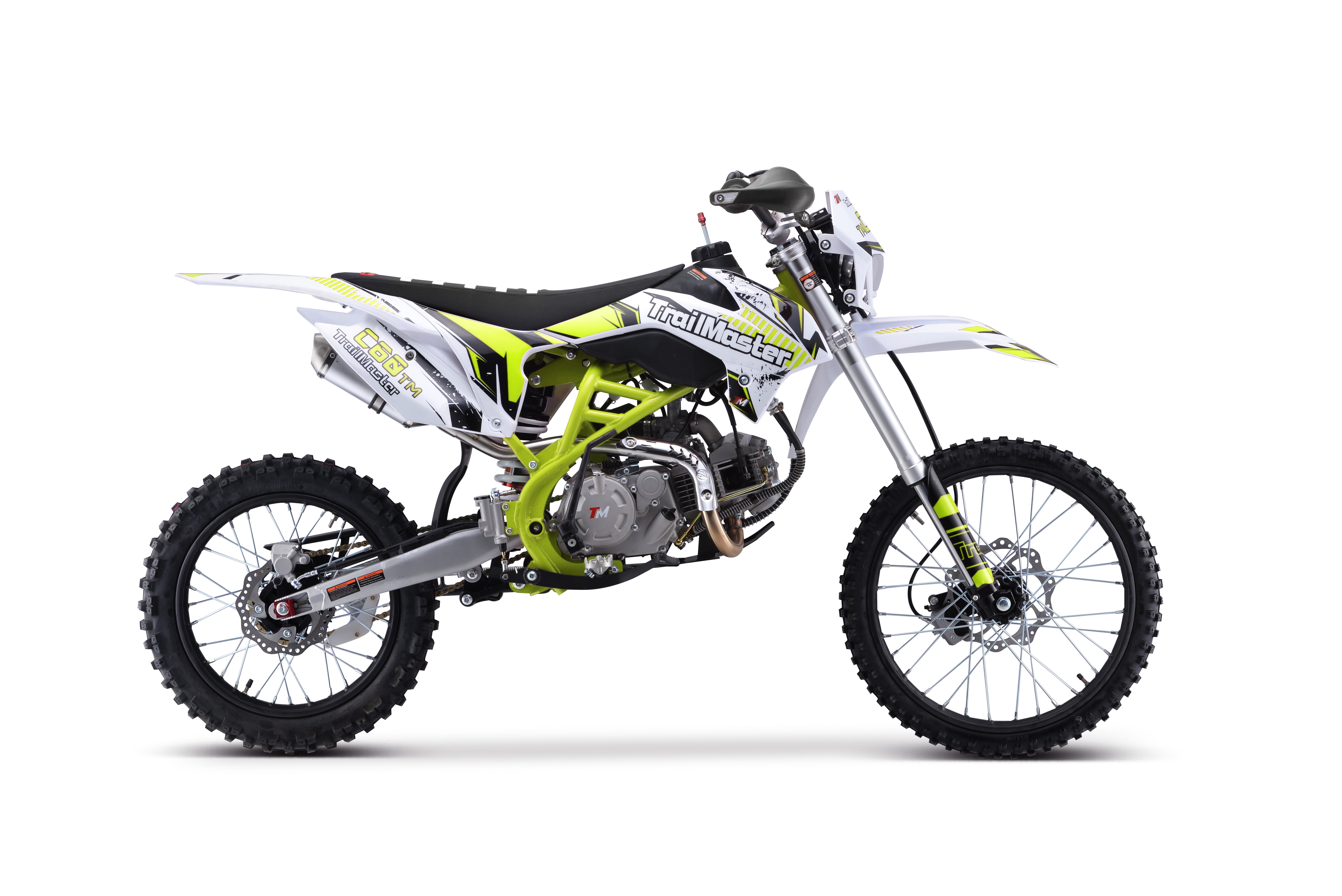 TrailMaster C60 160cc Dirt Bike, 4-Speed Manual, Kick Start, 19" Front / 16" Rear Tires, 34" Seat Height, Inverted Forks, LED Headlight, Off-Road Motorcycle (Green)