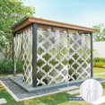 thumbnail image 6 of Sage Green Morocco Outdoor Curtains for Patio Waterproof,Windproof Privacy Curtains with Weighted Bottom,Vintage Grey Shabby Chic Plaid Outside Drapes for Picnic Garage Yard Cabana 54"x84" 2 Panel, 6 of 8