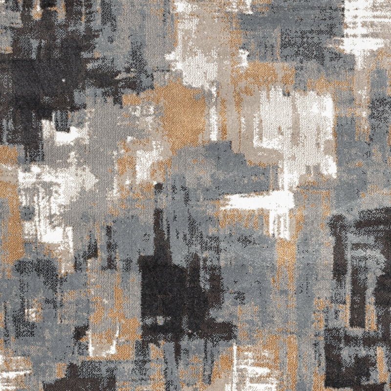 Well Woven Verity Abstract Area Rug, 3.92' x 5.25', Eclectic Geometric Pattern, Soft, Glam Pile, Distressed Design & Modern Color Palette