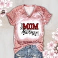 thumbnail image 4 of Fiudx Ofertas y Liquidaciones Top de Manga Corta con Estampado Degradado para Mujer, Top Sexy de Verano con Cuello En V y Estampado Regular para El Día Del Mes, 4 of 6