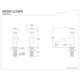 thumbnail image 2 of Kingston Brass KS3201PX Restoration Two-Handle Deck Mount Basin Tap Faucet in Polished Chrome, 2 of 4