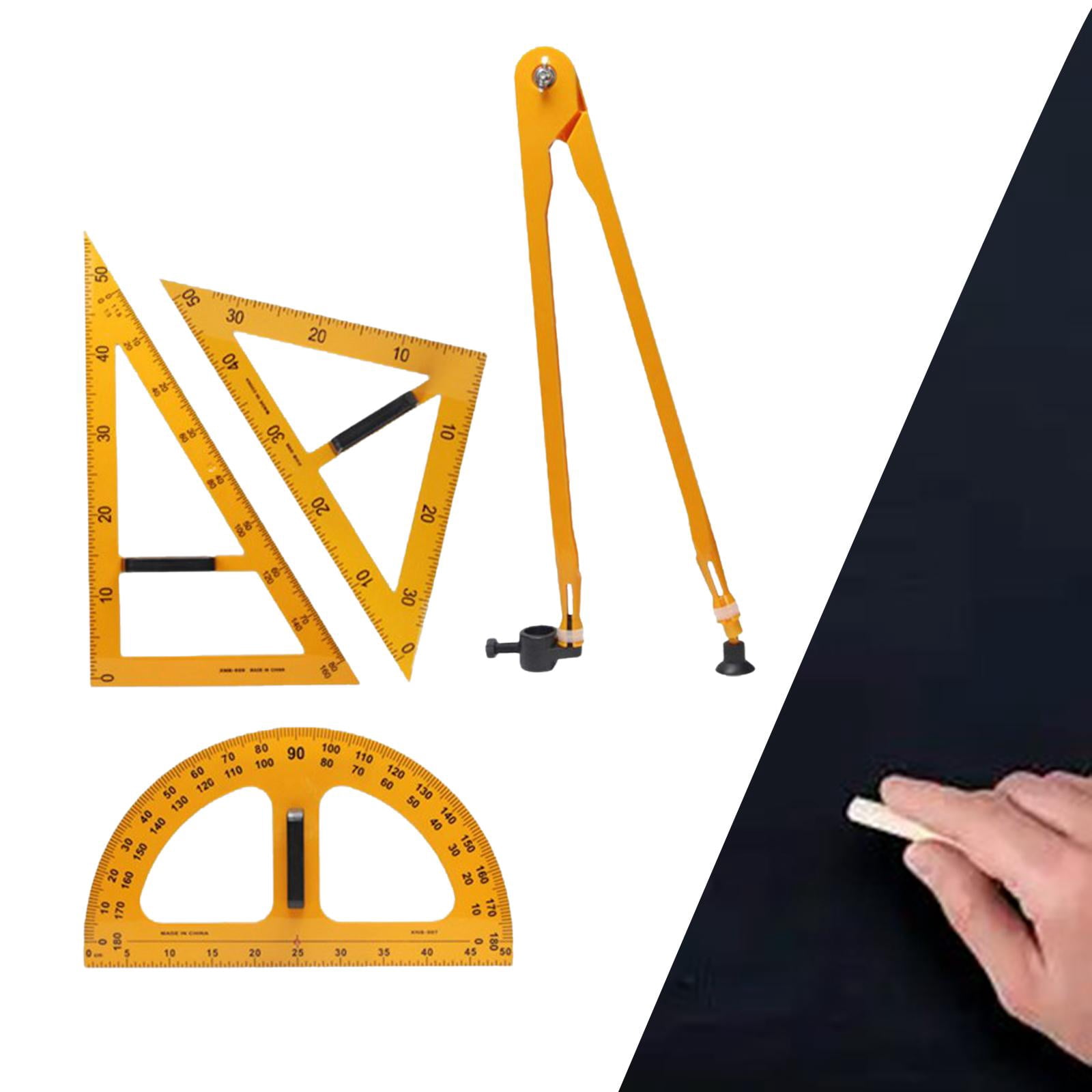 Large Number Math Geometry Ruler Teaching Supplies Measuring Rulers Tool for Chalkboard School White Board Board Engineering , 4 Pieces, As Described