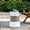 Green + marble + Magnesium Oxide, variant on Modern Geometric MGO Hourglass Side Table, 18.5"H Faux Marble End Table, Weather Resistant for Indoor Outdoor