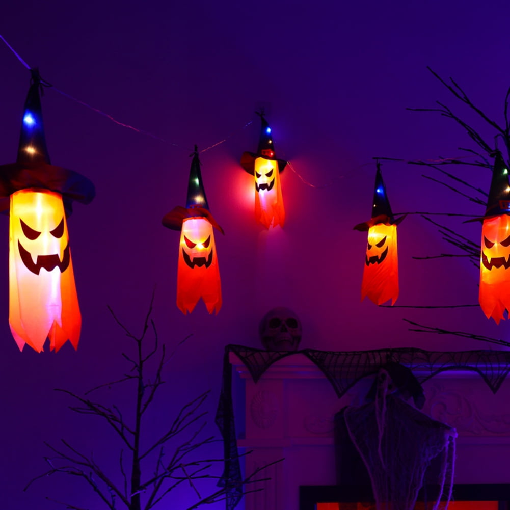 Halloween Decorations Outdoor Decor Hanging Lighted Glowing Ghost Witch