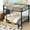 Black, variant on Newest Metal Full Size Convertible Bunk Bed with 2 Drawers, Black