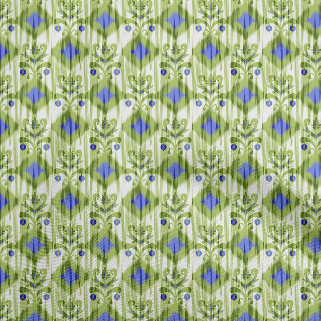 oneOone Velvet Light Green Fabric Ikat Sewing Craft Projects Fabric Prints By Yard 58 Inch Wide