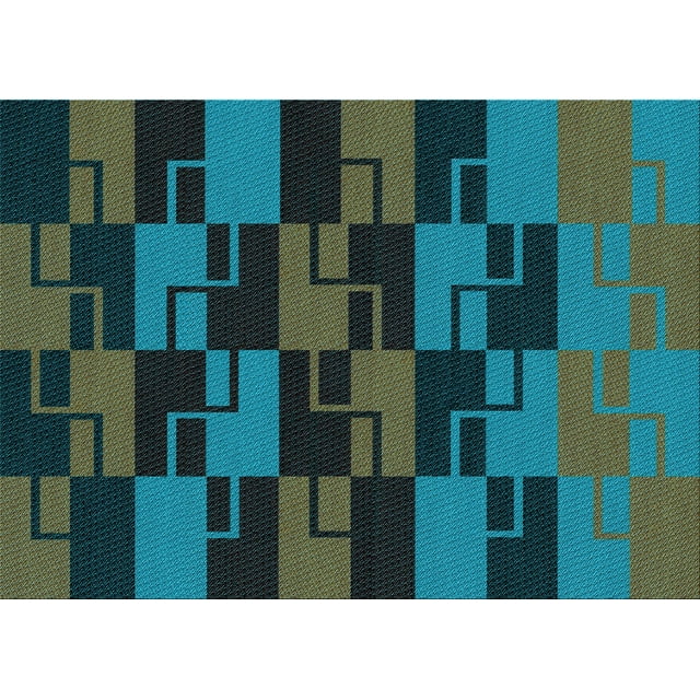 Ahgly Company Machine Washable Indoor Rectangle Transitional Dark SlateGray or Dark SlateGrey Green Area Rugs, 7' x 9'