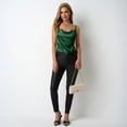 thumbnail image 4 of Women Silk Satin Camisole Tank Tops Square Neck Dressy Casual Sleeveless Blouse Summer Business Work Shirts 2026 Green XL, 4 of 5