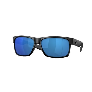 Costa Del Mar Half Moon Blue Mirror 580P Polarized Rectangular Men's Sunglasses HFM 155 OBMP