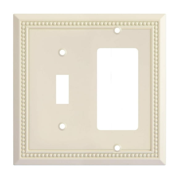 Henne Bery Sunken Pearls Heavy Duty Decorative Wall Plate Switch Plate Outlet Cover, Durable Solid Zinc Alloy (Toggle/Decorator, Light Almond)