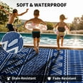 thumbnail image 2 of SIXHOME Outdoor Rug 6'x9' Waterproof Patio Rug Reversible Indoor Outdoor Rug Lightweight Plastic Straw Rug for RV Camping Deck Balcony Boho Porch Decor Blue and White, 2 of 8