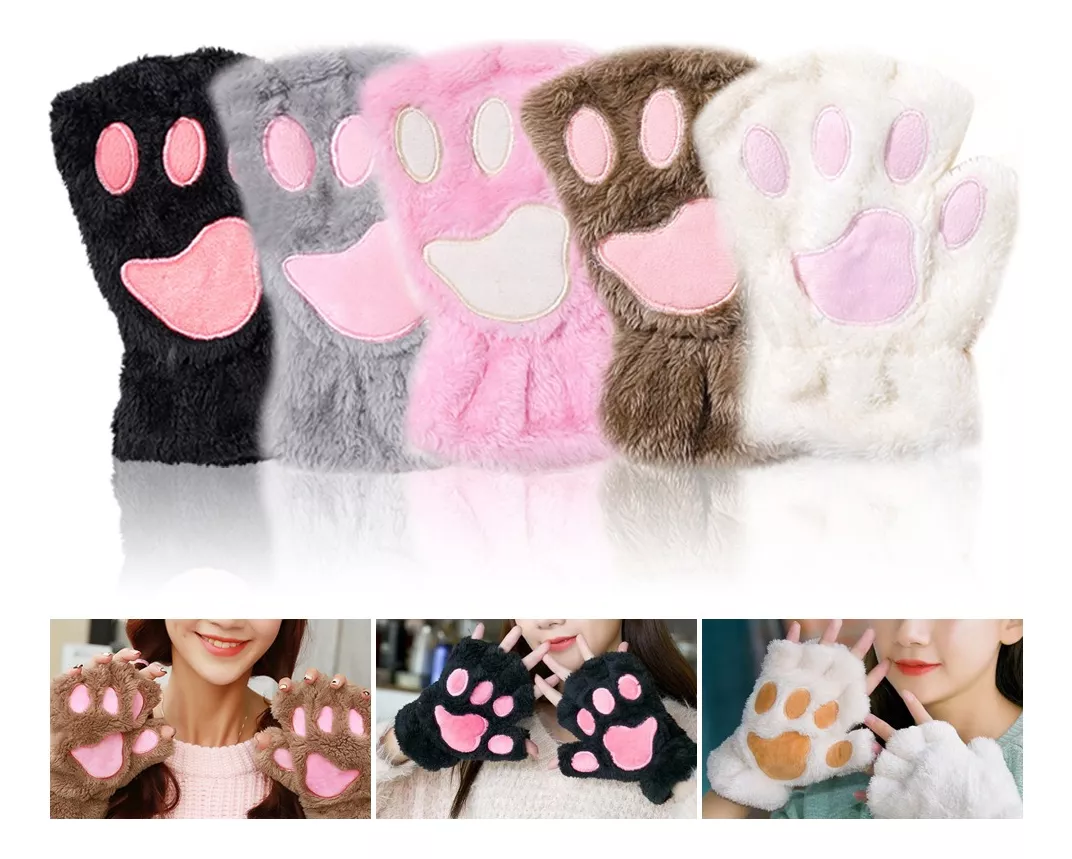 KEESIN Conjunto De Cosplay De Gato – Guantes De Garra, Orejas De Felpa, Collar De Lazo Y Cola, Disfraz Adorable Para Niños Y Adultos (Negro)