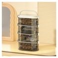 thumbnail image 1 of Caja organizadora de joyas de plástico transparente con asa for pendientes, anillos, collares y pulseras, 1 of 7