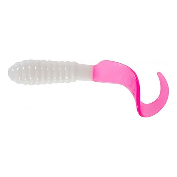 Mister Twister Teenie Curly Tail 2" Grub White/Firetail 20PK