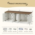 thumbnail image 3 of Cat Litter Box Enclosure with USB Ports & Power Outlets, 55.2" Hidden Litter Box Furniture, 3 of 5