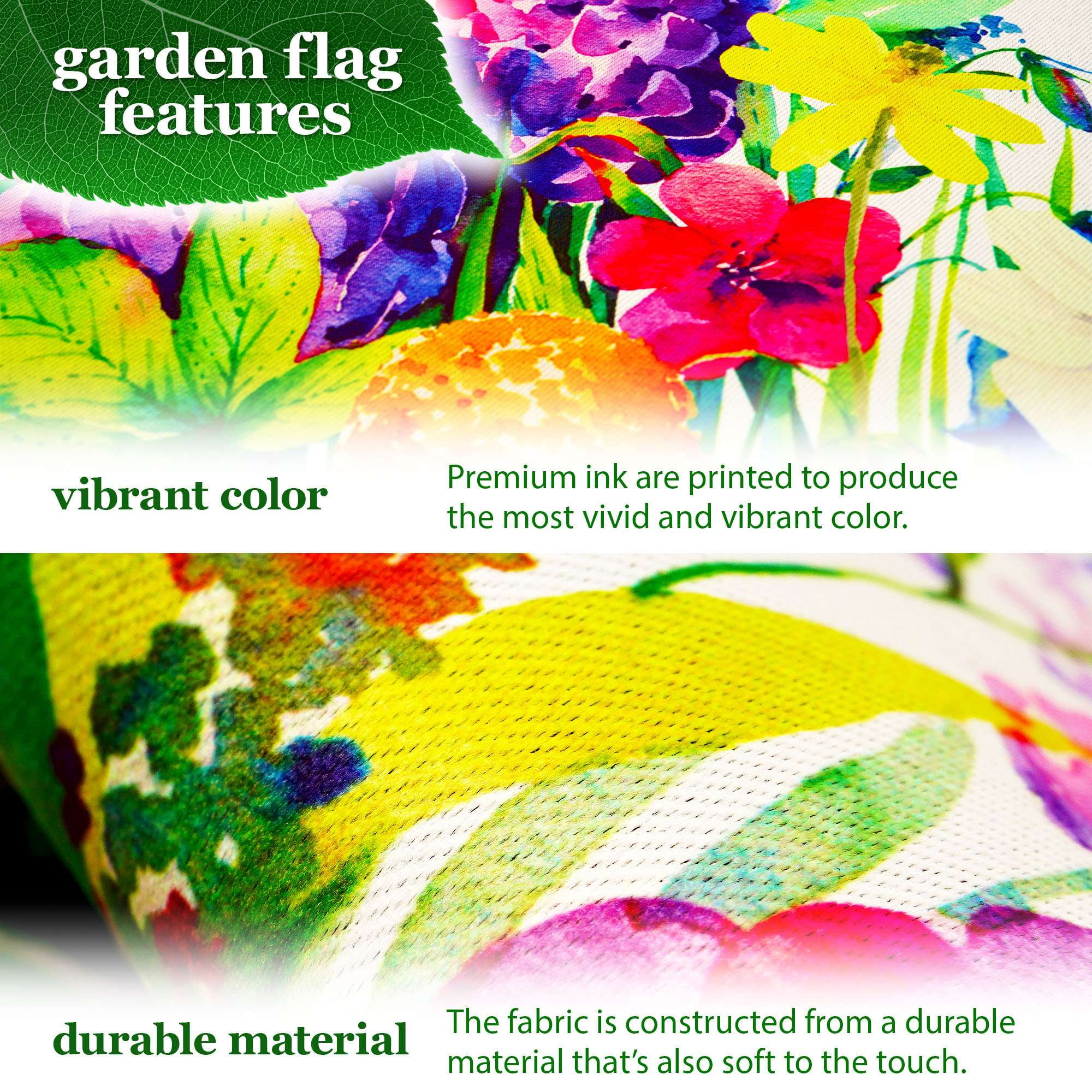 G128 Combo Pack Garden Flag Stand Black 36x16IN & Garden Flag Spring Floral Butterfly Welcome Printed 12x18IN Double Sided Yard Garden Lawn Decoration