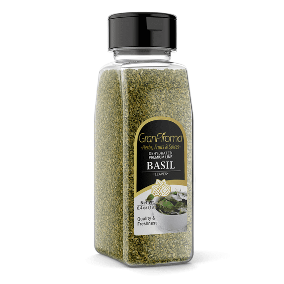 GranAroma Basil Leaves, 6.4 oz, Dried, Cut & Sifted