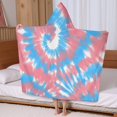 thumbnail image 5 of Colorful Tie Dye Pattern Hooded Bath Towel，60"x35" for Ages 3 To 12 Kids, Quick Dry Lightweight Soft Microfiber Hood Beach Towel Cover Up for Kids, 5 of 7