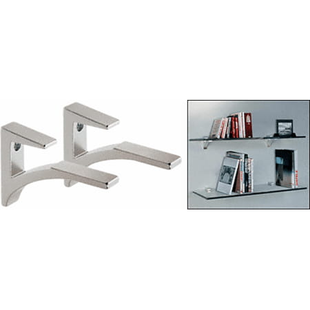 Aluminum Glass Shelf Bracket - CRL Chrome - Aluminum Shelf Bracket for 5/8