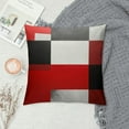 thumbnail image 2 of COMIO  Red Black and Grey Throw Pillow Covers Geometric Modern Abstract Painting Decorative Pillow Cases Home Decor Standard Square 18x18 Inches Pillowcases, 2 of 5