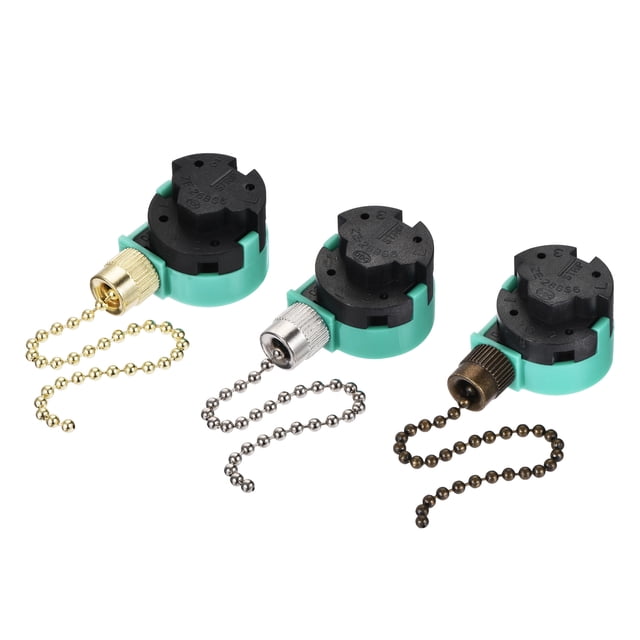 Tirar Cadena Interruptor 3 Velocidad 4 Cable Reemplazo para Techo Ventilador Lámpara Luz Juego de 4 Colores