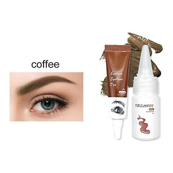 Professional Series Henna Eyelash Eyebrow Dye Tint 15-minute Fast Tint Easy Dye Gel Eyelash Brown Black Color Tint Cream Kit--coffee
