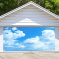 thumbnail image 2 of 13X6 ft Large Blue Sky White Cloud Garage Door Background Sky Cloud Photography Backdrop Newborn Spring Kids Children Aviator Baby Shower Wedding Party Decoration Studio Props Cover, 2 of 5