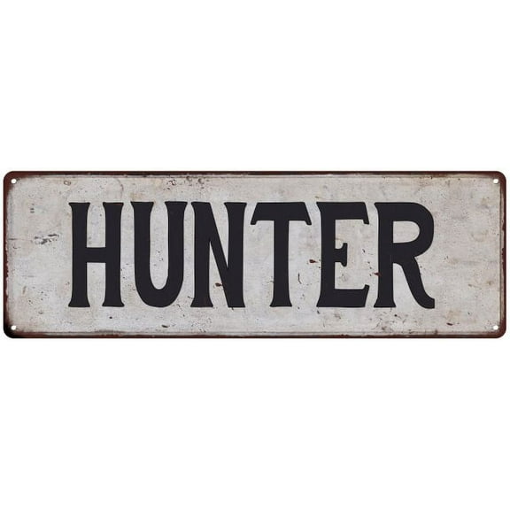 HUNTER Vintage Look Gift Rustic Chic Metal Sign 6x18 206180036406