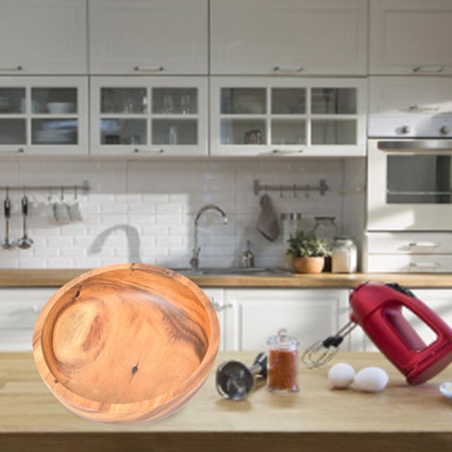 Cuenco de madera para ensalada, cuenco de madera para ensalada, cuenco para comida, cuenco de madera ultra sensible