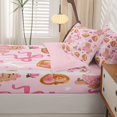 thumbnail image 5 of Homewish Valentine Dog Zipper Twin Comforter Sets with Fitted Sheet and 2 Pillowcases,Kawaii Pet Theme Zipper Bedding Set,Pink Ribbon Bow Decor,Pink Reversible,4pcs, 5 of 8