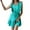 Green, variant on IROINNID A-Line Dress For Women Fashion Casual Single-breasted Ruffled Waist Dress V-Neck Short Dress