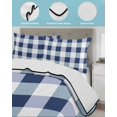 thumbnail image 4 of Quilts Twin Size Bedding Set, Navy Blue Plaid Lightweight Quilted Comforter, Spring Farmhouse Buffalo Checkered Soft Reversible Bedspread Coverlet with Pillow Covers for All Season, 68" x 86", 4 of 7