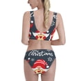 thumbnail image 3 of Daiia Three Cute Christmas Gnomes printed 2 piece Swimsuit Bikinis for Women High Waisted Racerback Bathing Suits Summer Tummy Control Scoop Neck Swimwear-Large, 3 of 8
