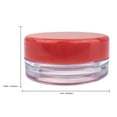 thumbnail image 3 of Beauticom 50 Pieces High Quality 3 Gram 3 ml (0.1 oz) Plastic Round Cosmetic Beauty Makeup Sample Jars with Red Lids, 3 of 7