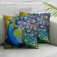 thumbnail image 3 of Orinice Peacock Feathers Graphic Decorative Cushion Throw Pillow Cover for Home Couch Living Room Bed Sofa Short Plush All Seasons Suitable Home Decor 1PC 24x24in, 3 of 5