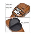 thumbnail image 4 of Deago Mens PU Leather Crossbody Bag Shoulder Sling Bag Casual Daypack Chest Bags for Travel Hiking Backpacks (Brown-2), 4 of 9