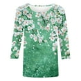 thumbnail image 5 of Sriper Womens Casual Loose 3/4 Sleeve Cotton Floral Print Shirt,Elbow Sleeve Crew Neck Tops,Three Quarter Length Tunic Tops,Fall Plus Size Tee Shirt,Blusas De Mujer En oferta Multicolor M, 5 of 5