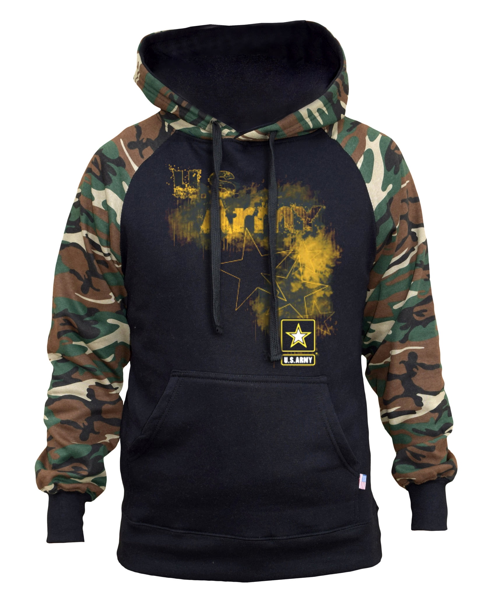 Men/'s Grunge Army Star Black Sleeveless Vest Hoodie Workout Fitness US Military