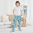 thumbnail image 6 of Kids' Pajama Pants Soft Relaxed Fit Sleep Pants Lounge Pants with Pockets Blue Marine Life Patterns X-Large, 6 of 9