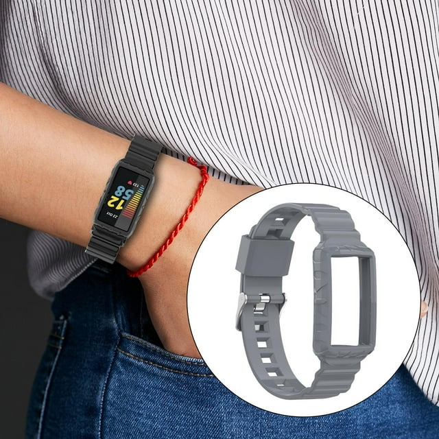Correas de reloj de silicona impermeable , liviana, suave, a prueba de sudor, para Charge5 / 4 / 4SE / 3 / Fitness gris Soledad Pulsera de correa de reloj