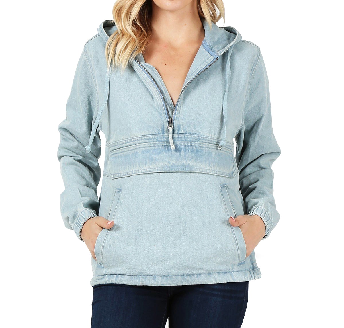 jean jacket hoodie women's