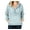 Light Blue, variant on Womens Premium Cotton Casual Hoodie Half Zip Pullover Denim Jean Jacket (Medium Blue, L)