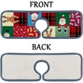 thumbnail image 6 of SKYSONIC Faucet Absorbent Mat 4 Pcs Christmas Colorful Checker Kitchen Faucet Splash Catcher Washable Counter Drying Pads Behind Faucet for Kitchen Bathroom, 6 of 7