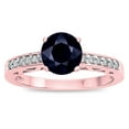 thumbnail image 3 of Star K � Round 7mm Genuine Black Sapphire Channel Set Engagement Promise Ring, 3 of 9