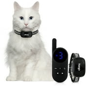 Exuby Small Cat Shock Collar with Remote Prevents Unwanted Meowing, Scratching & Roaming, Water Resistant - Black