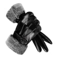 thumbnail image 1 of Guantes de invierno PU Cuero Pantalla táctil de Escritura Invierno Impermeable Térmico Forrado Suave Guantes a prueba muñeca de felpa Soledad guantes de invierno para hombre, 1 of 8