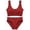 Red, variant on Women's 2 Piece V Neck Seamless Solid High Waist Bra And Set, L, White