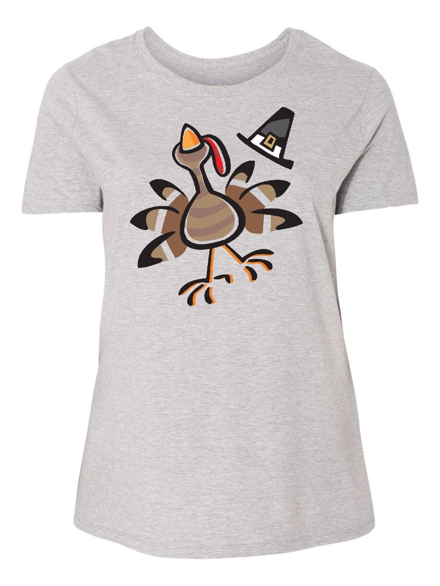 INKtastic Happy Thanksgiving Turkey Women's Plus Size TShirt